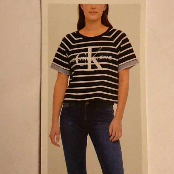 Calvin Klein Jeans Tops - Calvin Klein Jeans Terry striped crop top